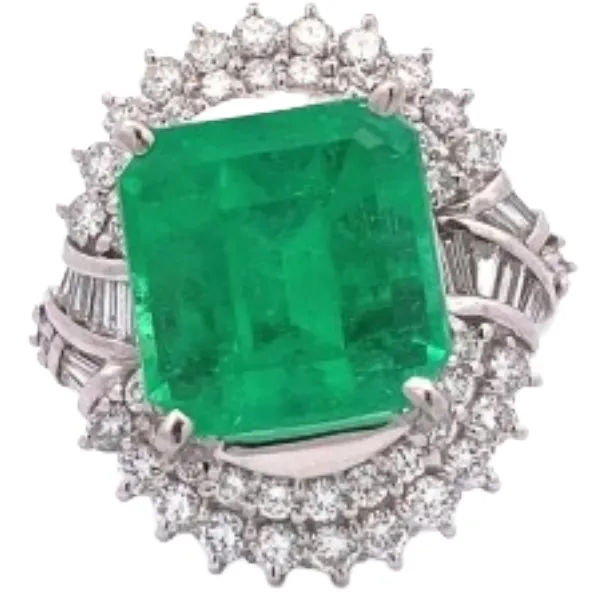 Pt･Pm900 コロンビア差エメラルド・ダイヤモンド リング E8.61 ct D1.24 ct 16.7