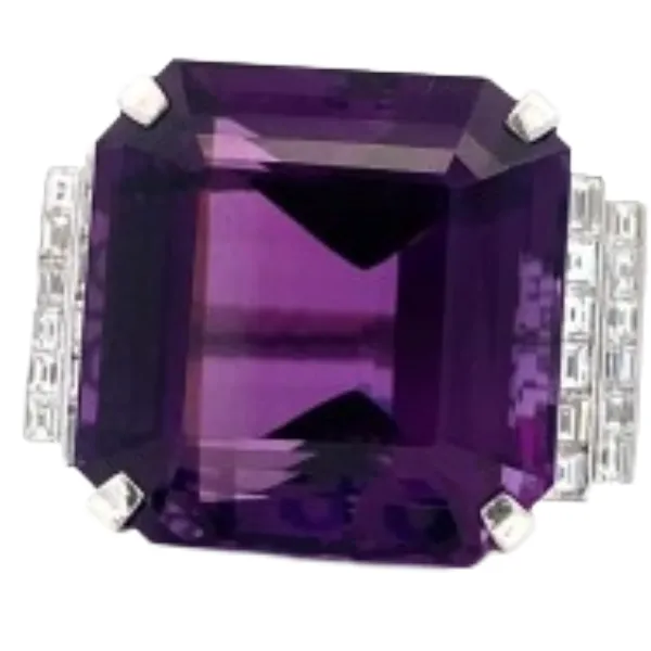 Pt Pm900 アメシスト ダイヤモンド リング 80ct 1.7ct