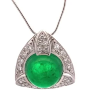 Pt･Pm900 コロンビア産エメラルド・ダイヤモンド ネックレス/ペンダントトップ 9.31 ct D0.66 ct