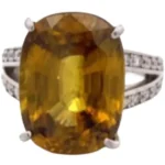 Pt･Pm900 スフェーン・ダイヤモンド リング 14.58 ct D0.27 ct