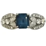 Pt･Pm900 ブルースピネル・ダイヤモンド リング 1.188 ct D0.42 ct