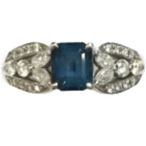 Pt･Pm900 ブルースピネル・ダイヤモンド リング 1.188 ct D0.42 ct