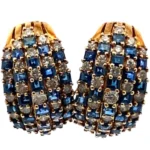 K18 サファイア・ダイヤモンド ピアス・イヤリング S4.4・D1.66ct