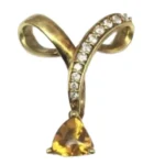 K18 シトリン・ダイヤモンド ネックレス ペンダントトップ 0.3 ct