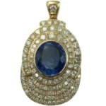 K18 ブルーサファイア・ダイヤモンド ネックレス/ペンダントトップ 84.53 ct 19.102 ct