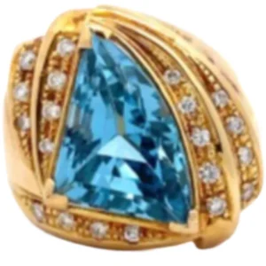 K18 トパーズ リング 8.33 ct 0.28 ct