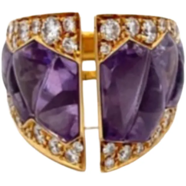 K18 アメシスト ダイヤモンド リング