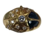 K18 ダイヤモンド・オニキス リング 0.54 ct