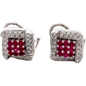K18 ルビー・ダイヤモンド ピアス/イヤリング R0.38・R0.37・D0.21・D0.22ct