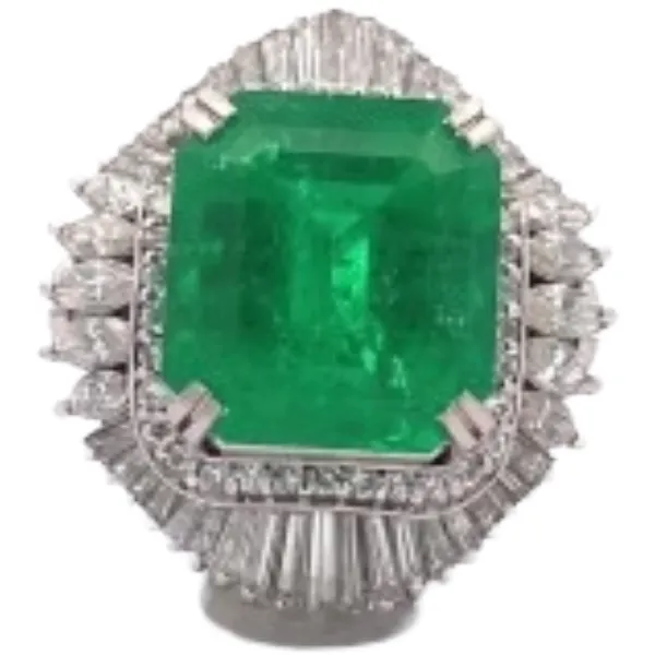 Pt･Pm900 コロンビア産エメラルド・ダイヤモンド リング 11.11 ct 2.78 ct