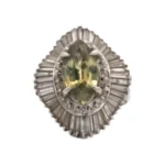 Pt･Pm900 クリソベリル・ダイヤモンド リング 3.74 ct D2.34 ct