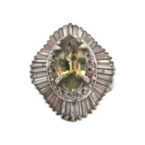Pt･Pm900 クリソベリル・ダイヤモンド リング 3.74 ct D2.34 ct