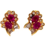 K18 ルビー・ダイヤモンド ピアス/イヤリング D1.03・R2.29