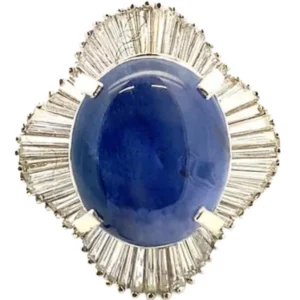 Pt･Pm900 スターサファイア・ダイヤモンド 12.58・D1.49ct