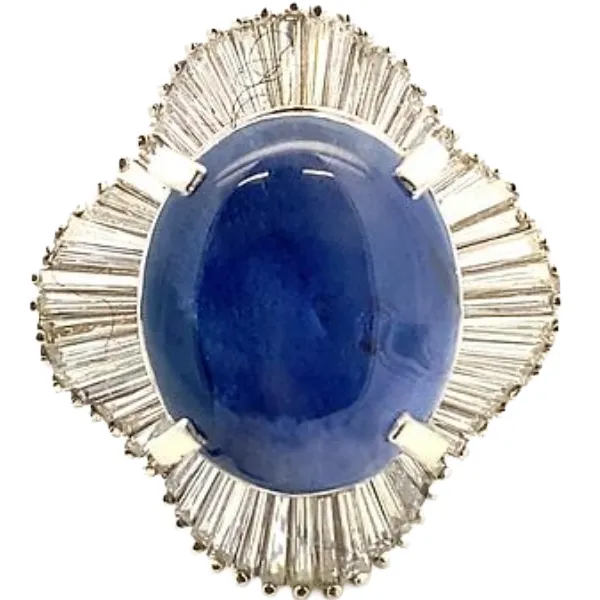 Pt･Pm900 スターサファイア・ダイヤモンド 12.58・D1.49ct