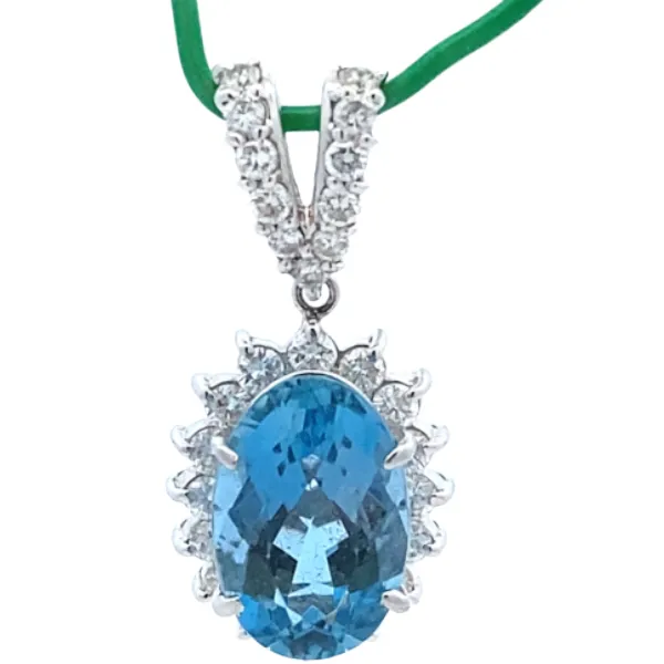 Pt･Pm900 アクアマリン・ダイヤモンド ネックレス/ペンダントトップ