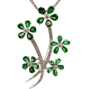 K18/K18WG ガーネット・ダイヤモンド ネックレス/ペンダントトップ 6.68・D0.40ct