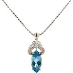 Pt900/Pt850 アクアマリン・ダイヤモンド ネックレス/ペンダントトップ 1.93・D0.16ct