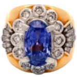 K18 / 非加熱サファイア・ダイヤモンド リング 7.07 ct D0.851 ct