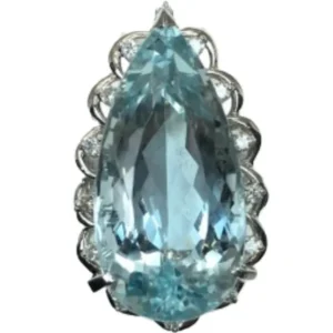 Ｘ線結果Pt850 アクアマリン・ダイヤモンド ネックレストップ