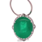 Pt･Pm900 コロンビア産エメラルド・ダイヤモンド ペンダントトップ 55.82 ct 1.04 ct