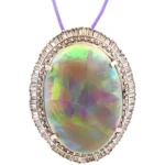 Pt･Pm900 オパール・ダイヤモンド ネックレス/ペンダントトップ 29.22・2.71ct