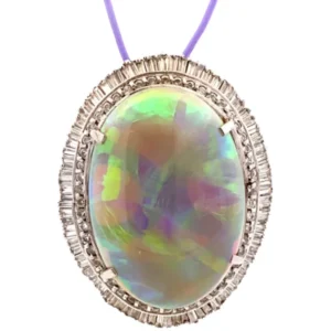 Pt･Pm900 オパール・ダイヤモンド ネックレス/ペンダントトップ 29.22・2.71ct
