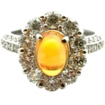 Pt･Pm900 ファイヤーオパール・ダイヤモンド リング 1.41・D1.5ct