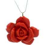 K18 サンゴ ブローチ