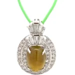 K18 クリソベリルキャッツアイ・ダイヤモンド ネックレス/ペンダントトップ D0.73・T0.62ct