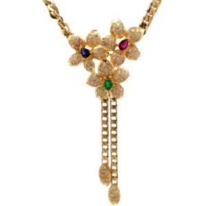 K18 エメラルド・サファイア・ルビー・ダイヤモンド ネックレス/ペンダントトップ E0.43・S0.5・R0.46・D2.83 ct