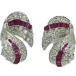 K18 ルビー・ダイヤモンド イヤリング R0.92・R0.92・D0.36・D0.36 ct