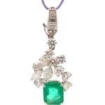 Pt･Pm900 エメラルド・ダイヤモンド ネックレス/ペンダントトップ 6.757・5.265ct