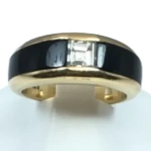 K18 ダイヤモンド・オニキス リング 0.5 ct