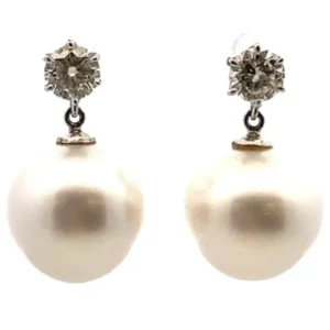 Pt･Pm900 パール・ダイヤモンド D0.522・D0.509ct