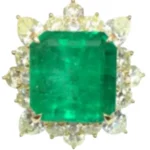 K18 コロンビア産エメラルド・ダイヤモンド リング 18.56 ct D7.303 ct