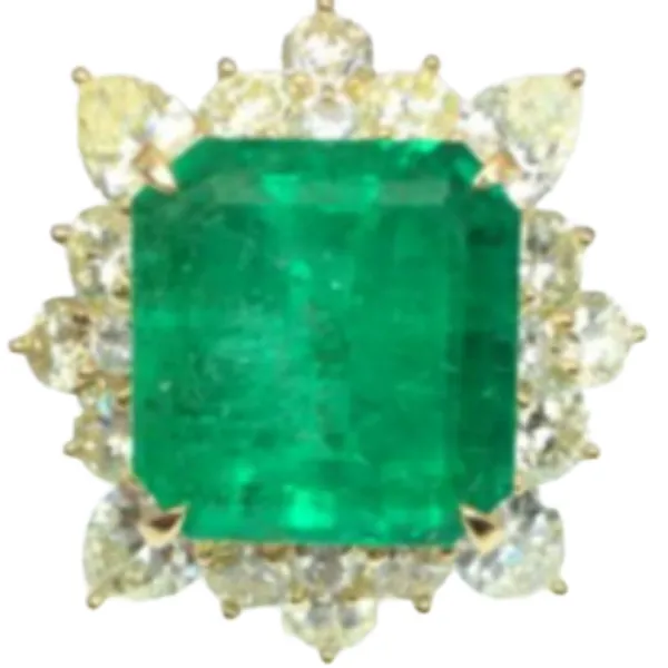 K18 コロンビア産エメラルド・ダイヤモンド リング 18.56 ct D7.303 ct