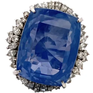 Pt･Pm900 スリランカ産非加熱ブルーサファイア・ダイヤモンド リング 69.71・1.42・0.48・0.66ct