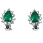 Pt･Pm900 エメラルド・ダイヤモンド イヤリング 1.07・1.39 ct D0.63・D0.63 ct