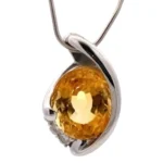 X線結果参照 シトリン・ダイヤモンド ネックレストップ 6.55 ct 0.18 ct