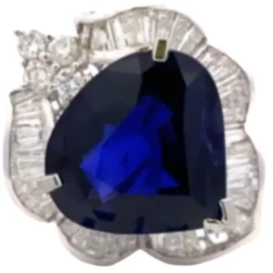Pt･Pm900 ブルーサファイア・ダイヤモンド リング S17.49 ct D3.05 ct