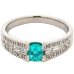 Pt･Pm900 パライバトルマリン・ダイヤモンド リング 0.41 ct D0.44 ct