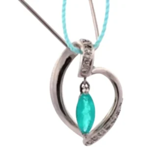 Pt･Pm900 パライバトルマリン・ダイヤモンド ネックレス/ペンダントトップ 0.52 ct D0.08 ct