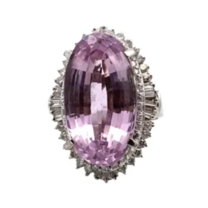 Pt･Pm900 クンツァイト・ダイヤモンド リング 20.96 ct D1.596 ct