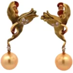 K18 パール・ダイヤモンド ピアス/イヤリング D0.06・D0.06 ct