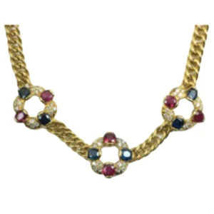 K18 ルビー・サファイア・ダイヤモンド ネックレス/ペンダントトップ