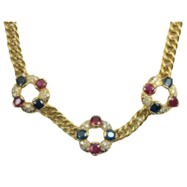 K18 ルビー・サファイア・ダイヤモンド ネックレス/ペンダントトップ