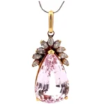 K18 クンツァイト・ダイヤモンド ネックレス/ネックレストップ 28.86 ct 0.97 ct