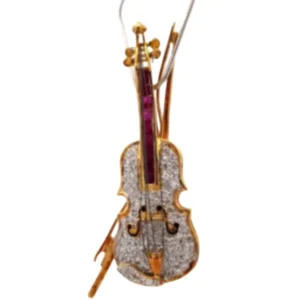 K18 ダイヤモンド・ルビー ブローチ D0.60・R0.88 ct