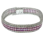 K18 ピンクサファイア・ダイヤモンド バングル ct R12.5・D0.88 ct